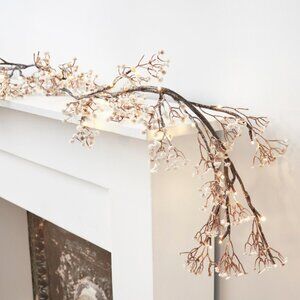 Baby's Breath Lighted Garland -Battery Operated with Timer - SALE